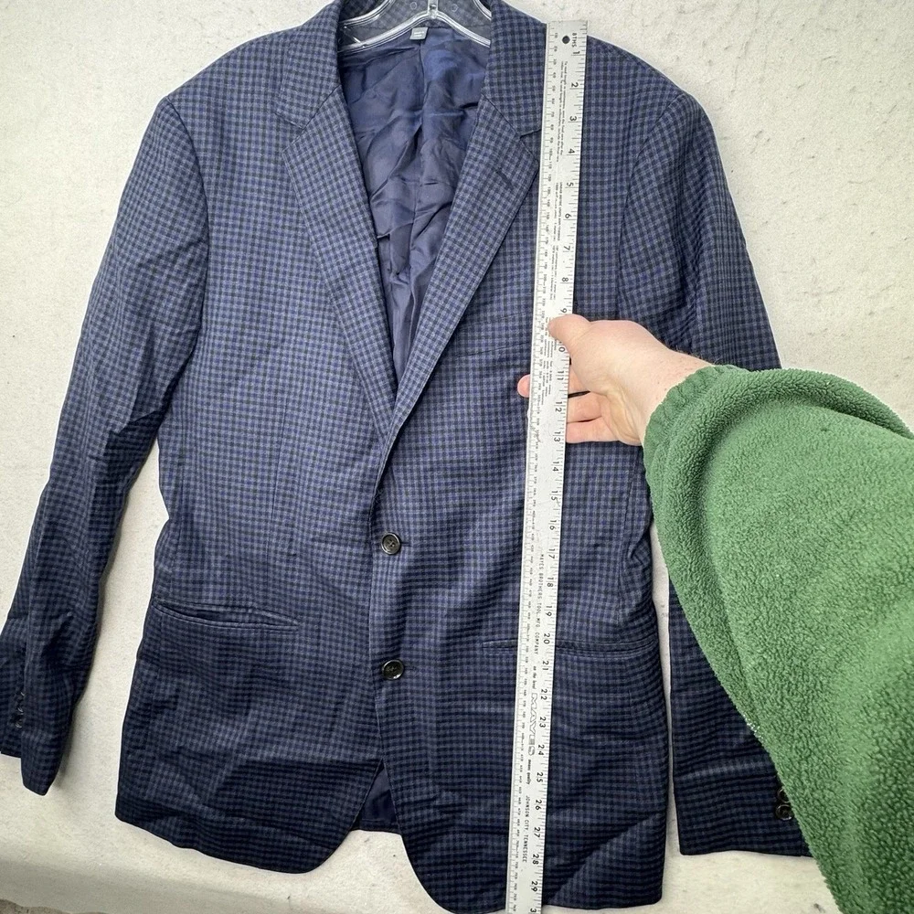 Bonobos‎ Men's Slim Fit Guabello 100% Wool Blue Plaid Blazer 40r 2 Button Preppy